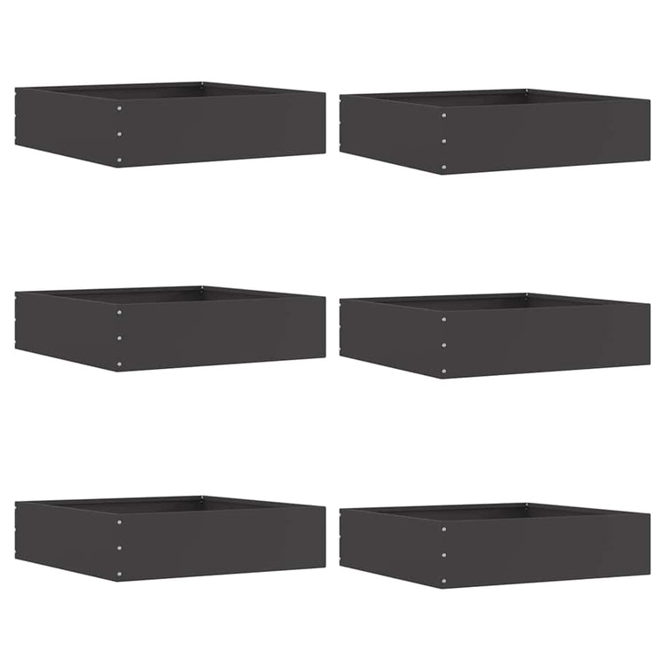 Vidaxl gazonrand 6 st 50 x 50 x 13 cm staal zwart