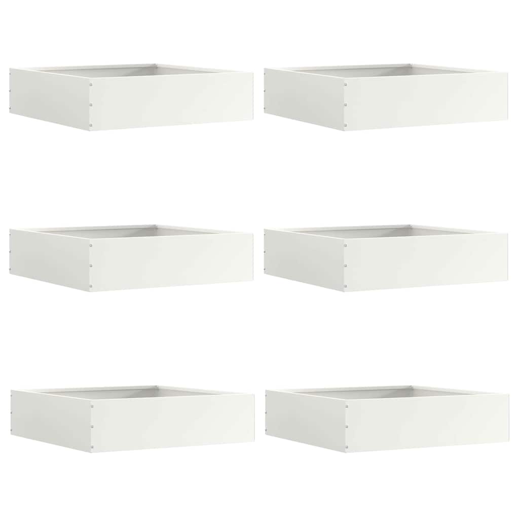 Vidaxl gazonrand 6 st 50 x 50 x 13 cm staal wit