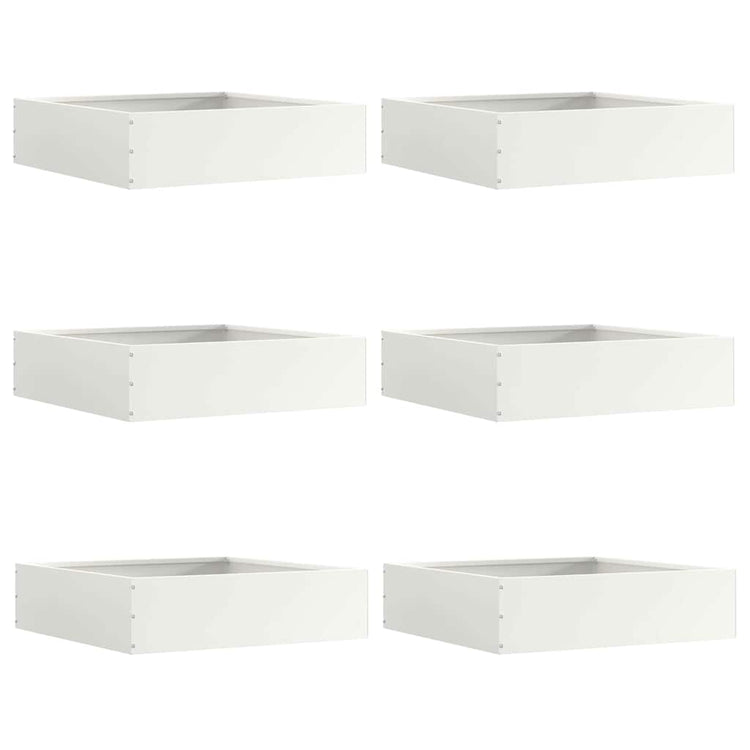 Vidaxl gazonrand 6 st 50 x 50 x 13 cm staal wit
