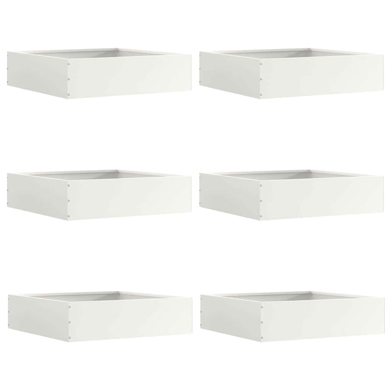 Vidaxl tuinrand 6 pcs wit 50 x 50 x 13 cm staal