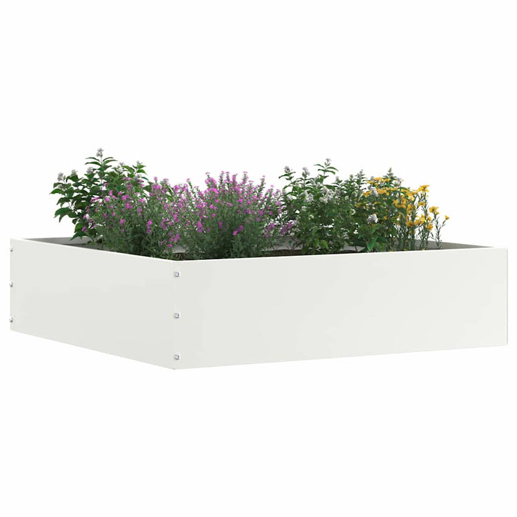 Vidaxl gazonrand 6 st 50 x 50 x 13 cm staal wit
