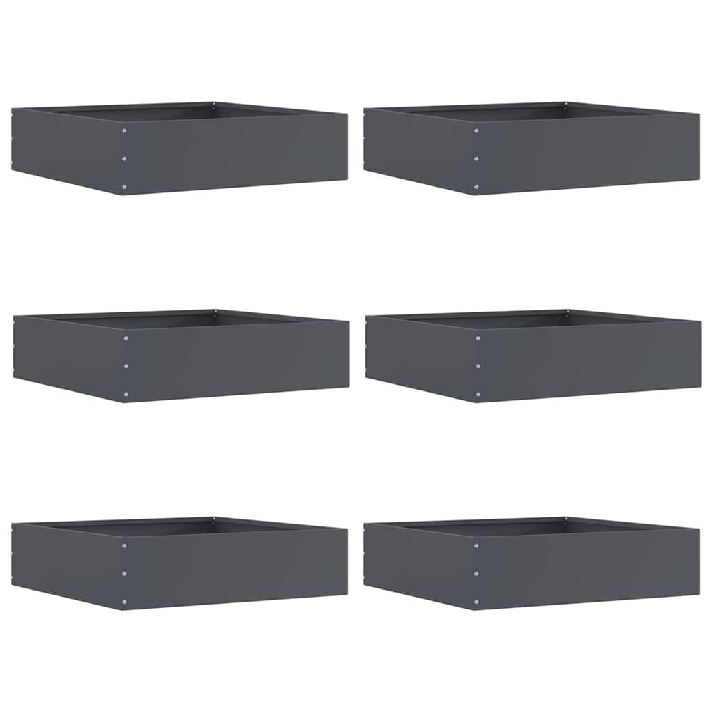 Vidaxl gazonrand 6 st 50 x 50 x 13 cm staal antraciet