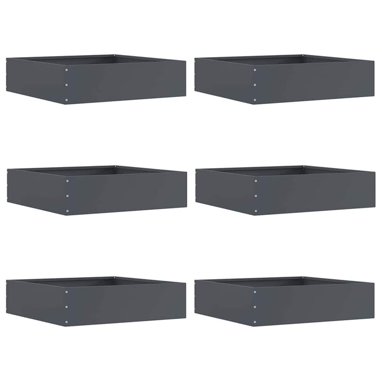 Vidaxl gazonrand 6 st 50 x 50 x 13 cm staal antraciet