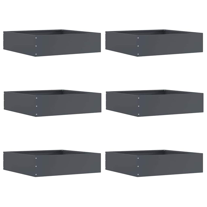 Vidaxl tuinrand 6 pcs antraciet 50 x 50 x 13 cm staal