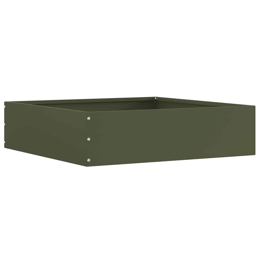 Vidaxl gazonrand 50 x 50 x 13 cm staal olijfgroen