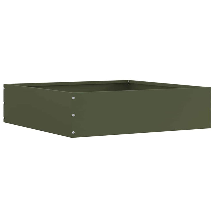 Vidaxl gazonrand 50 x 50 x 13 cm staal olijfgroen