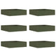 Vidaxl gazonrand 6 st 50 x 50 x 13 cm staal olijfgroen