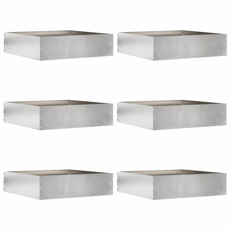 Vidaxl tuinrand 6 pcs zilver 50 x 50 x 13 cm roestvrij staal