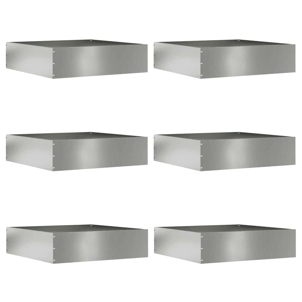 Vidaxl gazonrand 6 st 50 x 50 x 13 cm gegalvaniseerd staal zilver