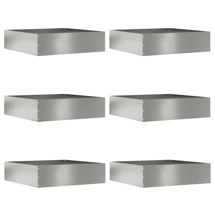 Vidaxl gazonrand 6 st 50 x 50 x 13 cm gegalvaniseerd staal zilver