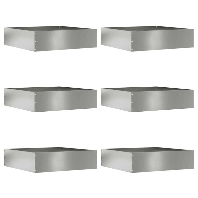 Vidaxl tuinrand 6 pcs zilver 50 x 50 x 13 cm gegalvaniseerd staal