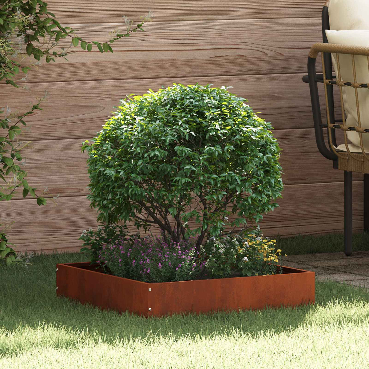 Vidaxl gazonrand 50 x 50 x 13 cm roestkleurig