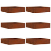 Vidaxl tuinrand 6 pcs roestig 50 x 50 x 13 cm cortenstaal