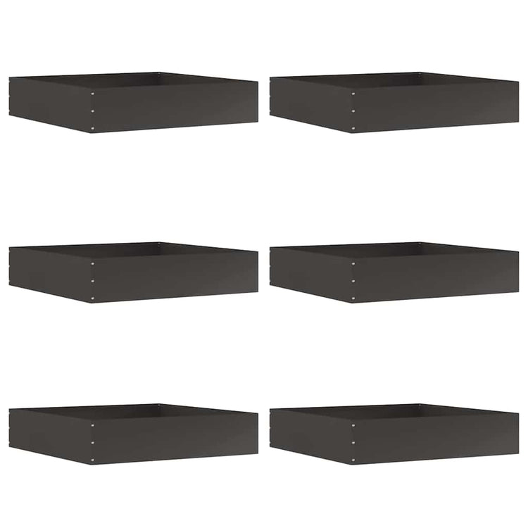 Vidaxl gazonrand 6 st 60 x 60 x 13 cm staal zwart