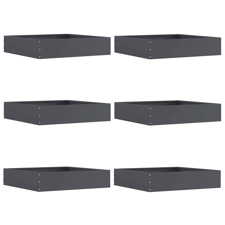 Vidaxl gazonrand 6 st 60 x 60 x 13 cm staal antraciet