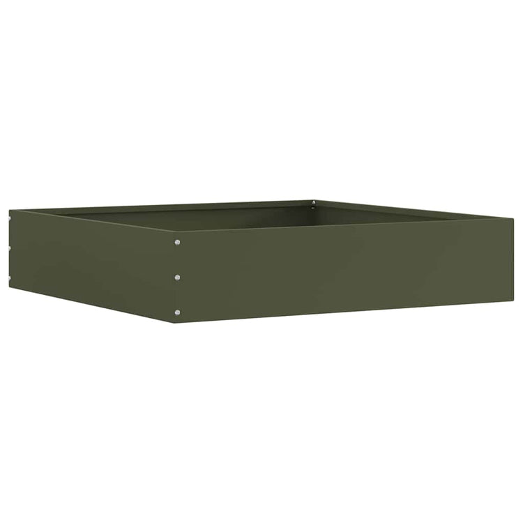 Vidaxl gazonrand 60 x 60 x 13 cm staal olijfgroen