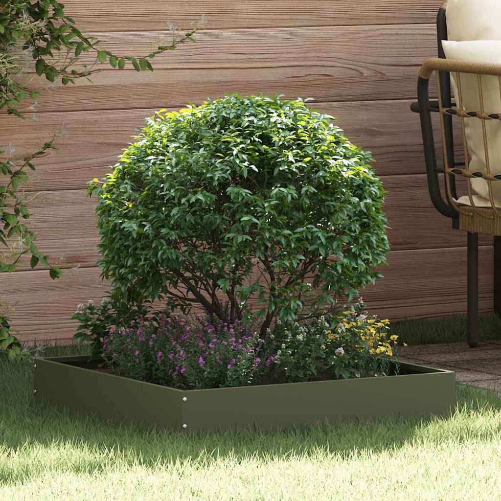 Vidaxl gazonrand 6 st 60 x 60 x 13 cm staal olijfgroen