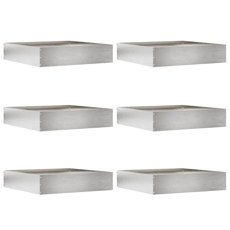 Vidaxl gazonrand 6 st 60 x 60 x 13 cm roestvrij staal zilver