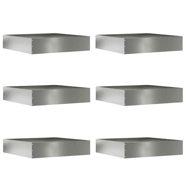 Vidaxl gazonrand 6 st 60 x 60 x 13 cm gegalvaniseerd staal zilver