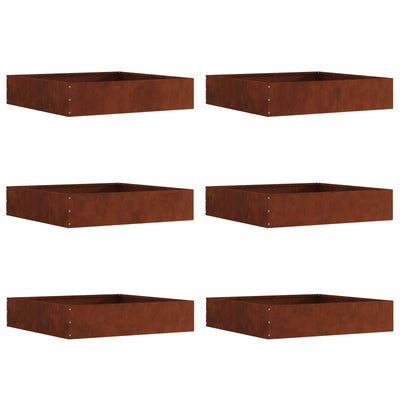 Vidaxl gazonrand 6 st 60 x 60 x 13 cm roestkleurig