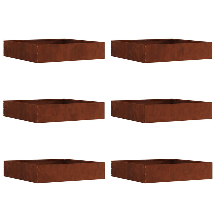 Vidaxl gazonrand 6 st 60 x 60 x 13 cm roestkleurig
