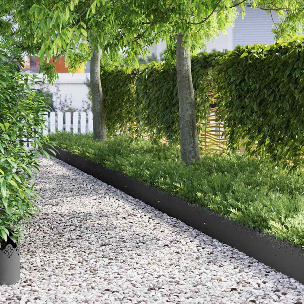 Vidaxl gazonranden 10 st 103 x 0,05 x 22 cm staal zwart