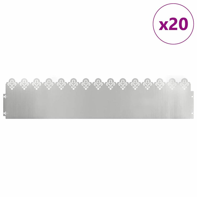 Vidaxl gazonranden 20 st 103 x 0,05 x 22 cm gegalvaniseerd staal