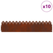 Vidaxl gazonranden 10 st 103 x 0,05 x 22 cm weervast staal - afbeelding 2