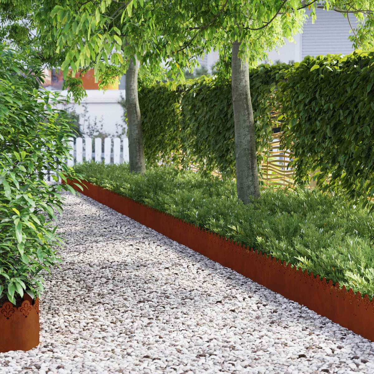 Vidaxl gazonranden 20 st 103 x 0,05 x 22 cm weervast staal