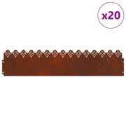 Vidaxl gazonranden 20 st 103 x 0,05 x 22 cm weervast staal - afbeelding 2