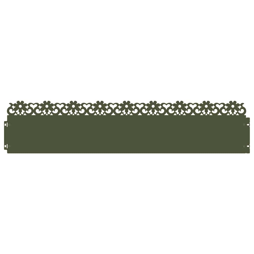 Vidaxl gazonranden 20 pcs olijf groen 103 x 0,05 x 22 cm staal