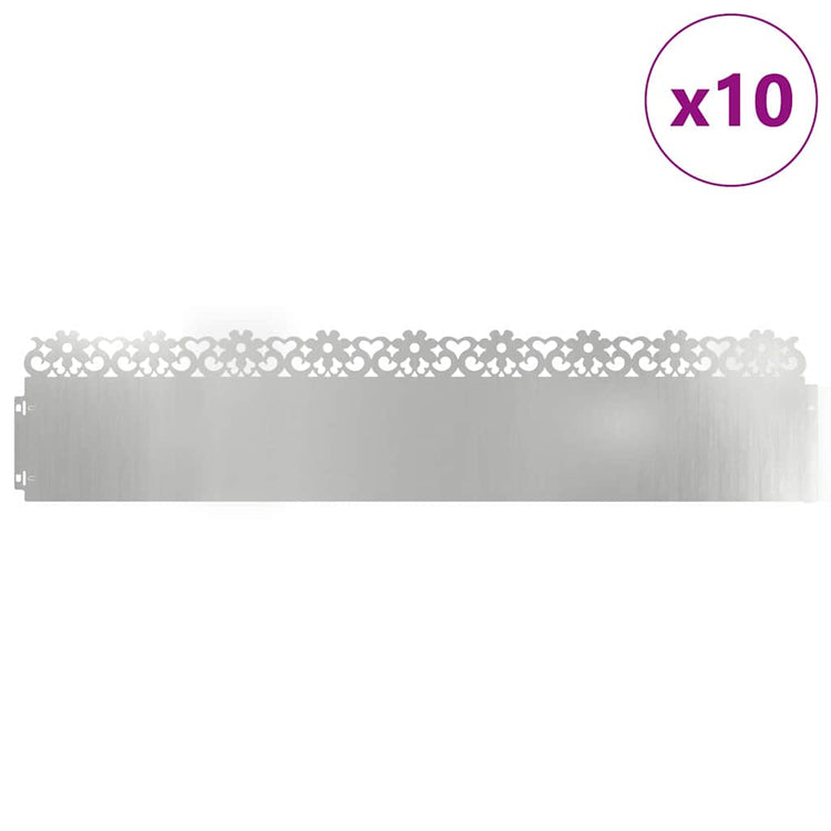 Vidaxl gazonranden 10 st 103 x 0,05 x 22 cm gegalvaniseerd staal