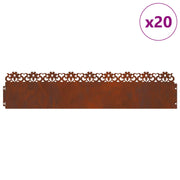 Vidaxl gazonranden 20 st 103 x 0,05 x 22 cm weervast staal - afbeelding 2