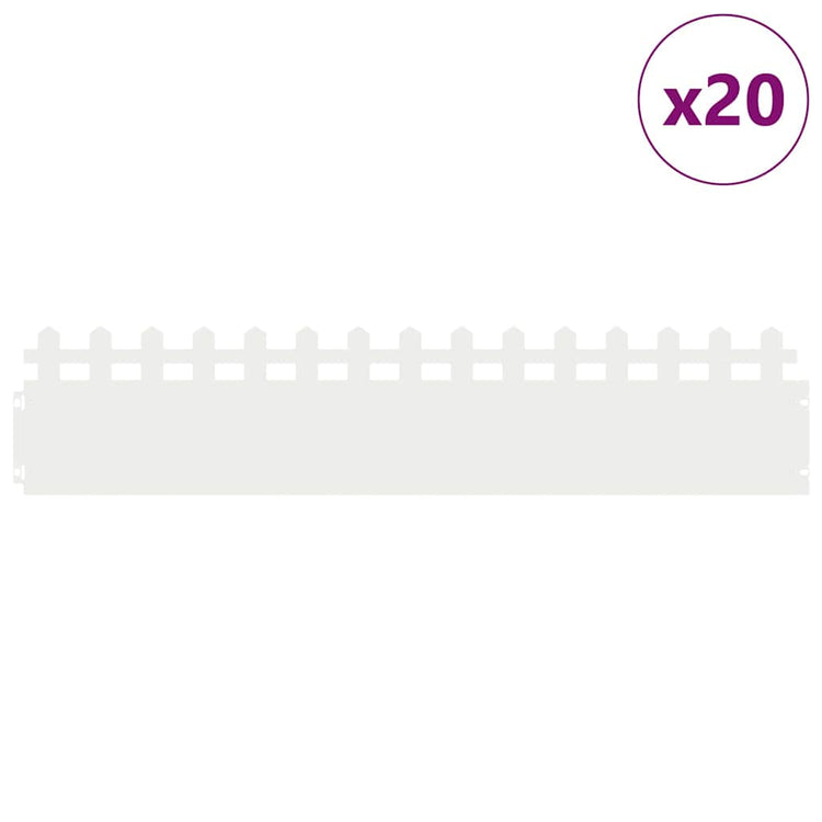 Vidaxl gazonranden 20 st 103 x 0,05 x 22 cm staal wit