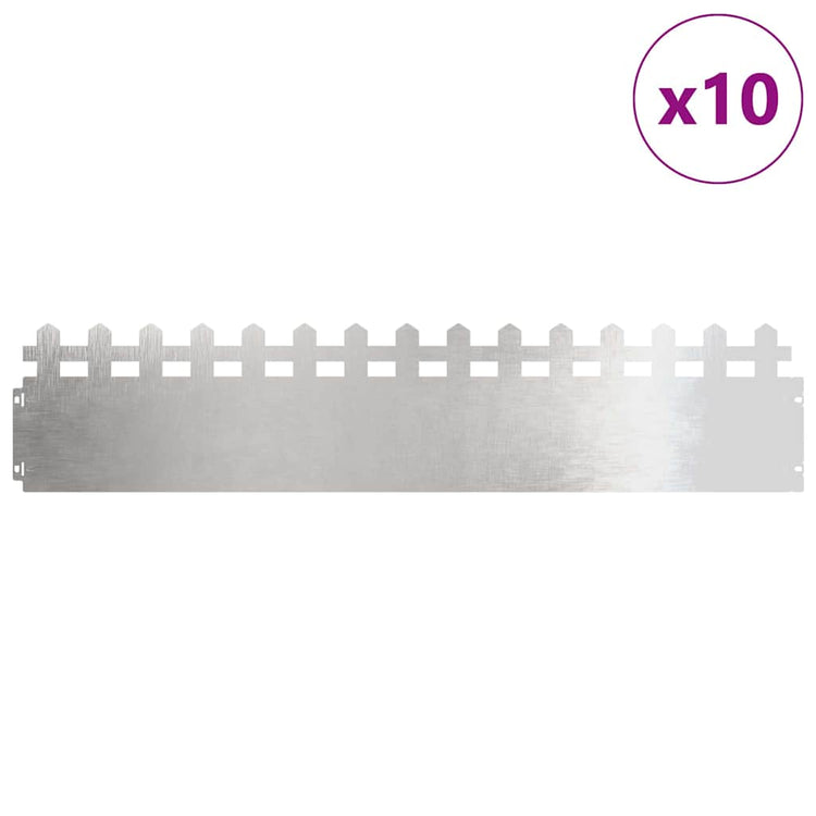 Vidaxl gazonranden 10 st 103 x 0,05 x 22 cm roestvrij staal zilver