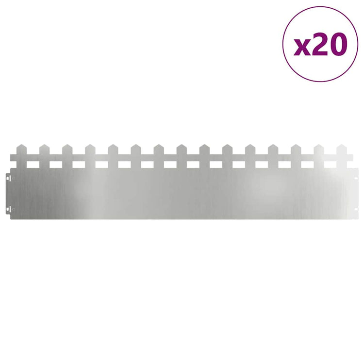 Vidaxl gazonranden 20 st 103 x 0,05 x 22 cm gegalvaniseerd staal
