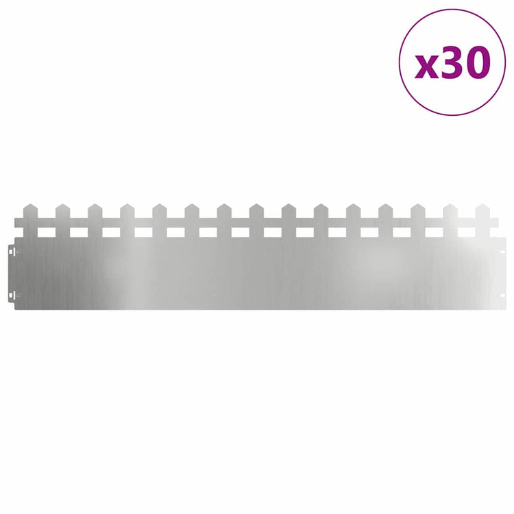 Vidaxl gazonranden 30 st 103 x 0,05 x 22 cm gegalvaniseerd staal