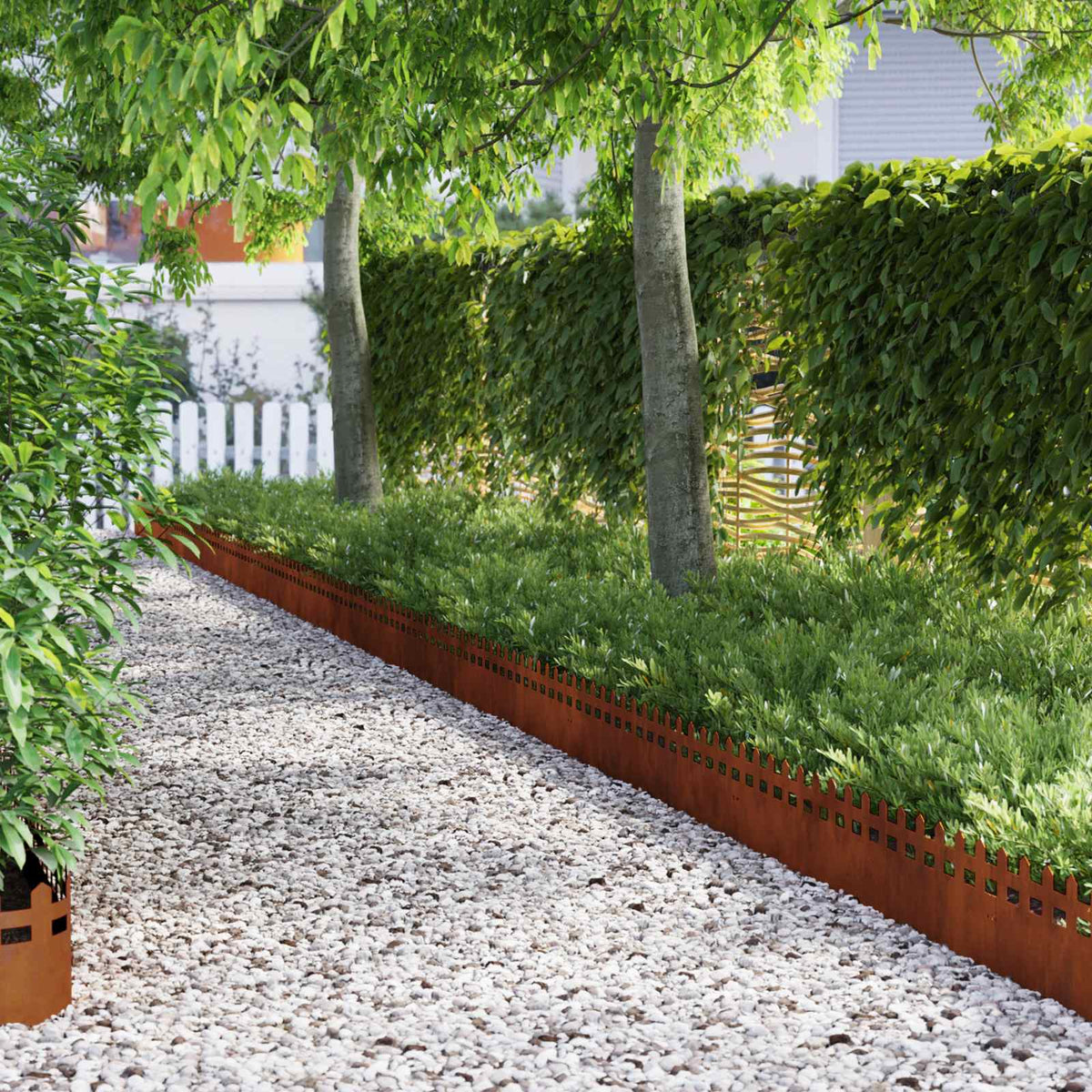 Vidaxl gazonranden 10 st 103 x 0,05 x 22 cm weervast staal