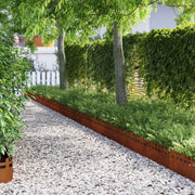Vidaxl gazonranden 10 st 103 x 0,05 x 22 cm weervast staal - afbeelding 1
