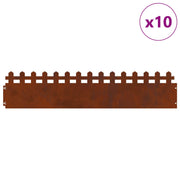 Vidaxl gazonranden 10 st 103 x 0,05 x 22 cm weervast staal - afbeelding 2