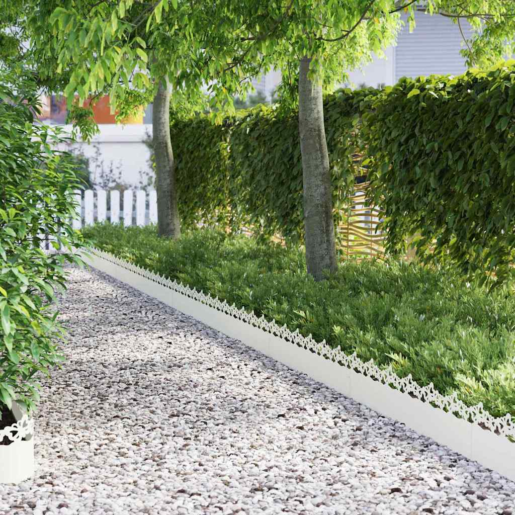Vidaxl gazonranden 20 st 103 x 0,05 x 22 cm staal wit