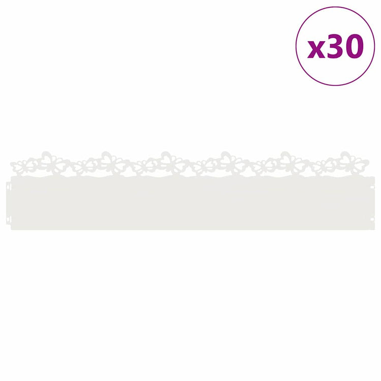 Vidaxl gazonranden 30 st 103 x 0,05 x 22 cm staal wit