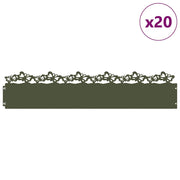 Vidaxl gazonranden 20 st 103 x 0,05 x 22 cm staal olijfgroen - afbeelding 3