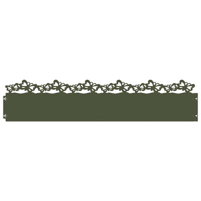 Vidaxl gazonranden 30 pcs olijf groen 103 x 0,05 x 22 cm staal