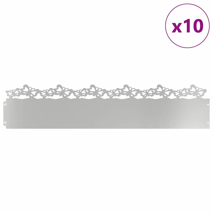 Vidaxl gazonranden 10 st 103 x 0,05 x 22 cm gegalvaniseerd staal