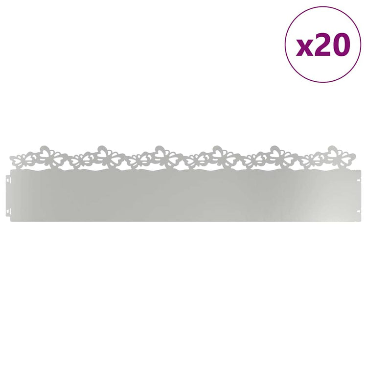 Vidaxl gazonranden 20 st 103 x 0,05 x 22 cm gegalvaniseerd staal