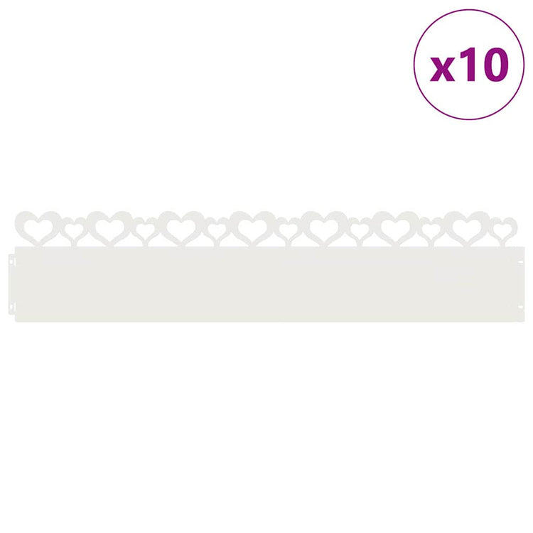 Vidaxl gazonranden 10 st 103 x 0,05 x 22 cm staal wit