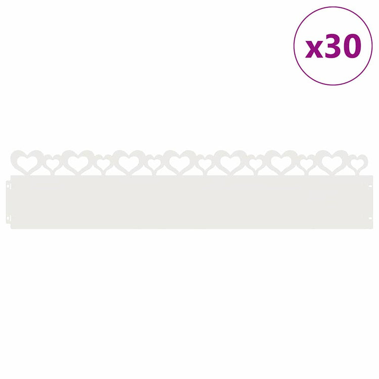 Vidaxl gazonranden 30 st 103 x 0,05 x 22 cm staal wit