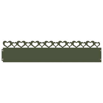 Vidaxl gazonranden 10 pcs olijf groen 103 x 0,05 x 22 cm staal