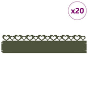 Vidaxl gazonranden 20 st 103 x 0,05 x 22 cm staal olijfgroen - afbeelding 3